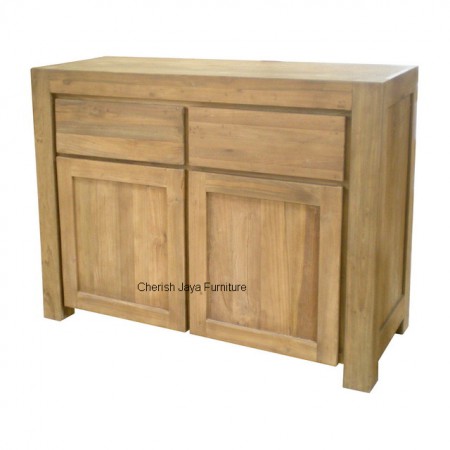 Code: SJSB 002  Name: Modern Sideboard 2 Drawers & 2-Doors Size: W=120 x D=50 x H=90 cm Wood: Solid Teakwood